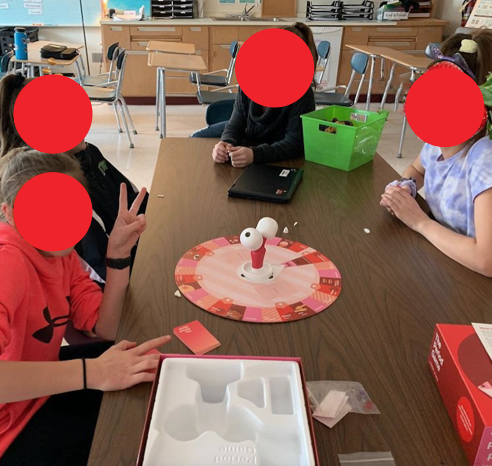 Students playing The Period Game in a classroom